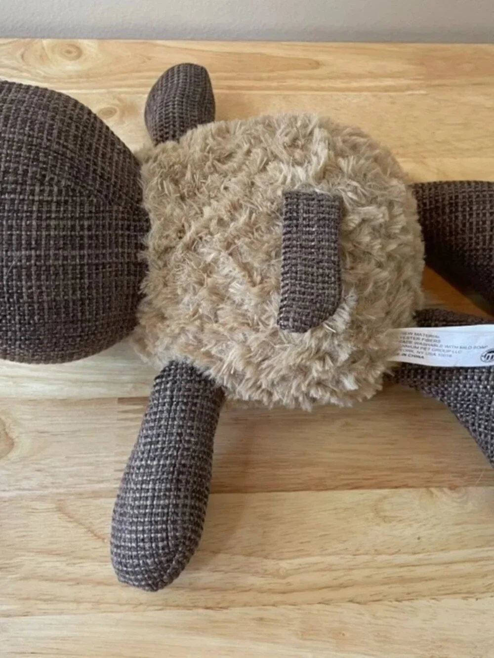 Brooklyn Pet Gear Jungle Friends Monkey Dog Toy Burlap Plush Squeaky 13"